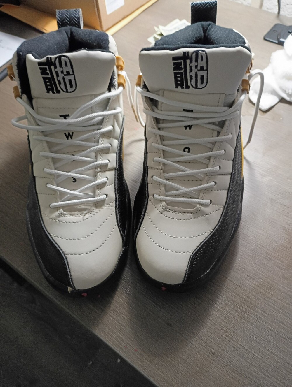 Jordan 12 "Chinese New Year"Edition,Black,Gold,White Mens Sneakers ...Worn Once.
